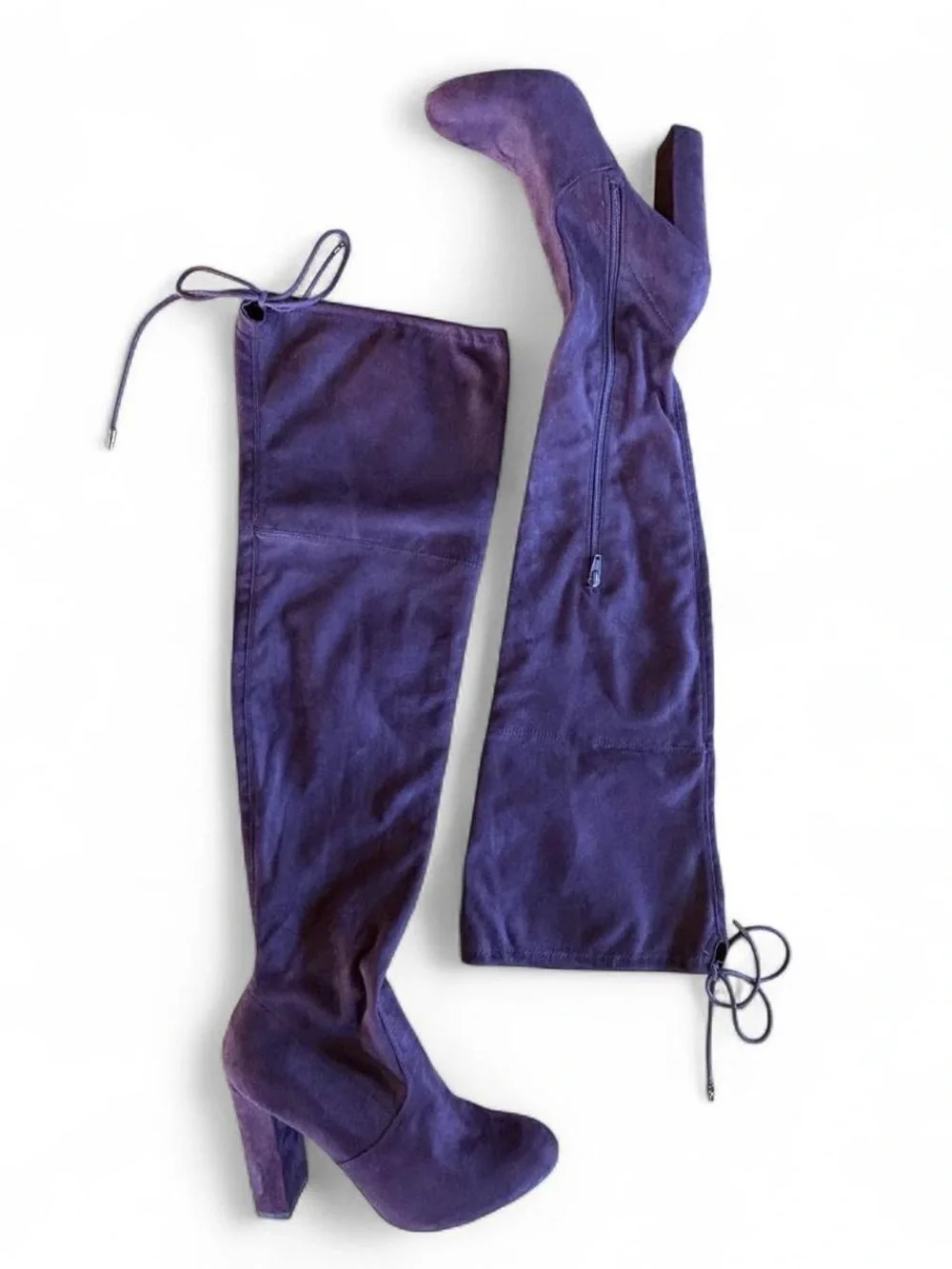 Purple Over-the-Knee Faux Suede Block Heel Boots Sz 10 Thigh High Sexy Going Out